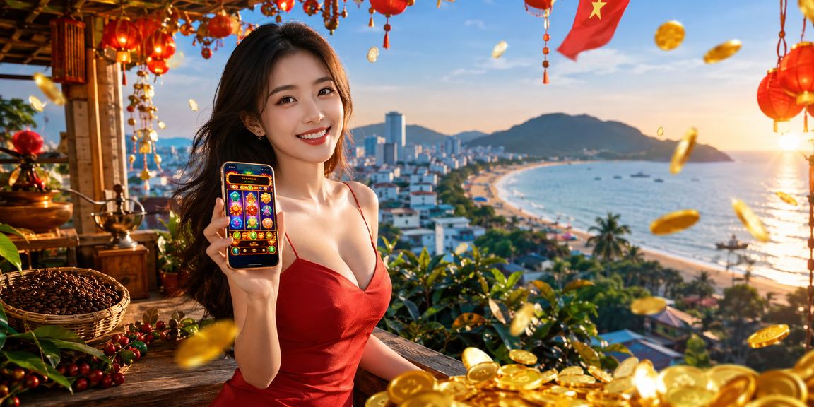 Người chơi slot game tại Côn Đảo bên ly cà phê buổi sáng
