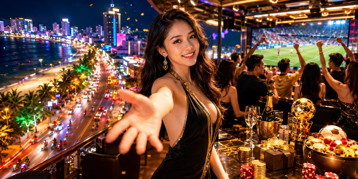 Không gian giải trí casino sôi động tại bãi biển Nha Trang về đêm